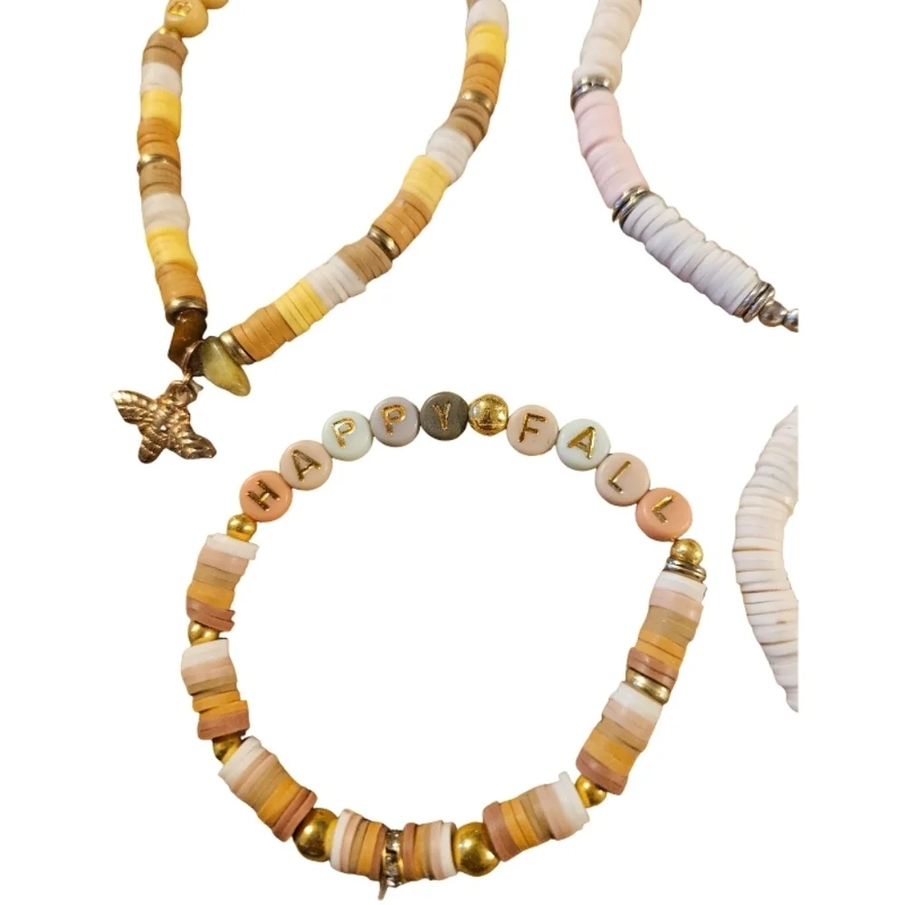 Lot 10 Piece Heishi handmade stretch bracelets
